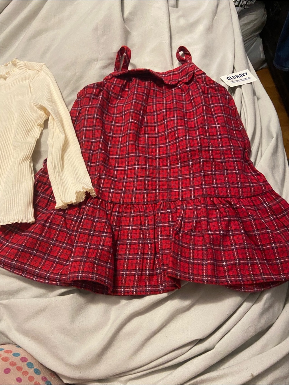 Old Navy Red Plaid Sundress with Ruffle Hem